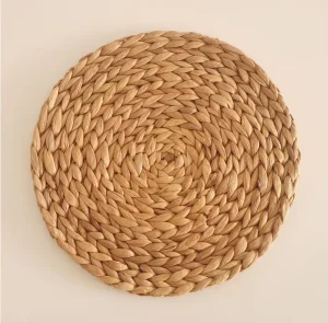 Round Placemats Water Hyacinth Table Mats Luxury Quality Woven Wicker Table Place Mats Natural Handmade Wooden Seagrass