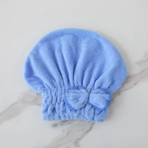 Round Thickened Cute Bow Shower and Hair Drying Cap Hotel and Salon Special Hair Drying Towel Water Absorbing Wrap Towel