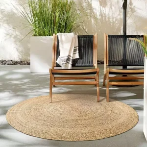 Round Water Hyacinth Floor Mat Braided Water Hyacinth Straw Rug Carpet