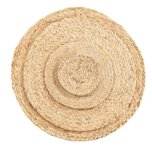 Round Woven Placemats Natural Water Hyacinth Place Mats Braided Straw Table Mats for Dining Table