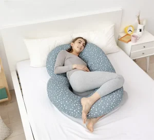 Royal Blue C Shape Maternity Full Body Pillow Soft Polyester Fiber Cover Washable for Pregnant Women