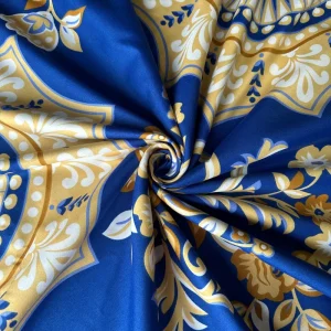 Royal Blue Paisley Floral Twill Print 100% Polyester Microfiber Fabric Soft Smooth Bedsheet Duvet Cover Curtain Garment Fabric