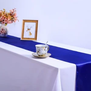 Royal Blue Ribbon Restaurant Decorations 12 X 108 Inch Satin Table Runner for Wedding Banquet Birthday Banquet