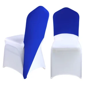 Royal Blue Spandex Half Back Chair Cover Topper Chair Band Hooders Folding Chair Cover Caps for Wedding Events Decoration
