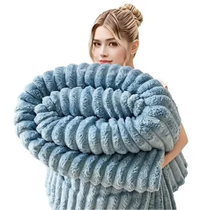 Royal Ingenuity Solid Color Thick Warm Modern Plush Flannel Milk Velvet Throw Nap Four Season Sofa Blanket for Children & Adults