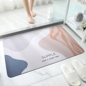 Rubber Anti Slip Bath Mat Fast Water Drying Nano Scale Absorption Bathroom Floor Mats for Home Hotel Use