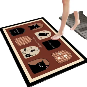 Rubber Backing Diatomaceous Earth with Super Absorbency and Customizable Patterns for Anti fouling and Quick drying Bath Mats