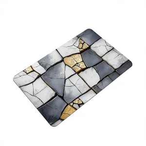 Rubber Bath Mat Broken Stone Tiles Non-Slip Water Resistant Super Absorbent Fast Drying Eco-Friendly Easy Clean 0.1-0.2 In.
