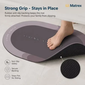 Rubber Bath Mat Soft Eco Friendly Anti Slip Quick Dry Medium Thickness Bathroom Floor Door Mat