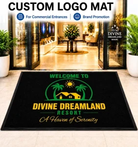 Rubber Door Mats with Custom Logo Anti Slip Commercial Floor Mat for High Traffic Entrance and Long Term Daily Use