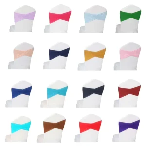 Ruffled Chair Band Spandex Custom Size Chair Sashes Wedding Event Party Home Decorations Chair Cover Chair Sashes