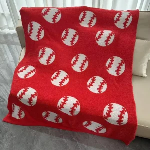 Rugby Baseball Pattern Soft Cloud Velvet Throw Blanket Comfortable Flannel Fleece Blankets for Bed Livingroom Car