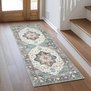 Runner Rug for Hallways Machine Washable 2×6 Non Slip Vintage Lightweight Washable Runners