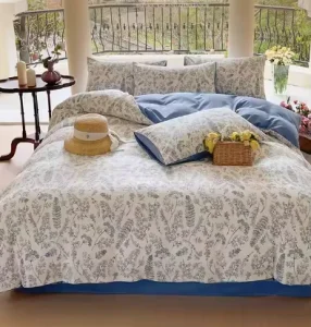 Rural Style Small Floral Bed Sheets Set Cotton Fitted Sheet Bedding Four piece Set