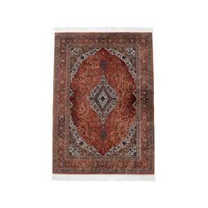 Rust Traditional Persian Modal Area Rug 80*120cm Mulberry Silk Fringe Dual Use Floor Rug & Wall Tapestry