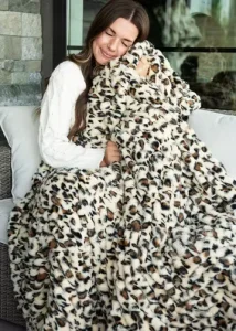 Rustic Double Layer Luxury Plush Warm Fluffy Soft Tie Dye Faux Rabbit Fur Minky Winter Throw Other Mink Blanket Adult for Winter