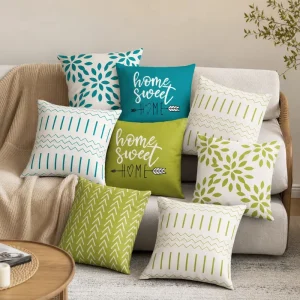 Rustic Farmhouse Throw Pillow Cover Soft Polyester Home Sweet Home Lettering Decorative Cushion Case Shell for Sofa