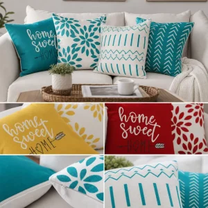 Rustic Home Sweet Home Throw Pillow Cover Soft Polyester Geometric Accent Cushion Case Decorative Pillowcase for Bed