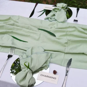 Rustic Table Runners Soft Wrinkle Free Cheese Cloth Sage Green Pink Dusty Blue Table Runners For Parties Wedding Table Runner