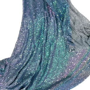 S536 Shiny Metallic Cloth Crystal Rhinestone Mesh Fabric Metal Chainmail Fabric for Party Dress Bags