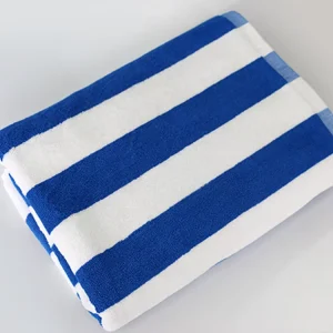 SANHOO OEM Custom Design 100% Pure Cotton Beach Towel Yarn Dyed Striped Quick Dry Large Size Pool Beach Towel