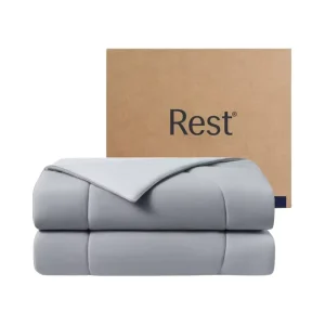 SCD03T REST Evercool Twin Twin XL Cooling Comforter 68″x90″ Cool Gray Bedding Lightweight Breathable Quilt