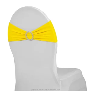 SD-005 Chair Sashes with Diamond Buckle for Wedding Banquet Party Decorations in Velour Spandex Elastic Colorful
