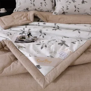 SD-20 Customizable Eco-Friendly Nondisposable Modern 4-Piece Plant Pattern All-Season Comforter Set with Soft Home Use