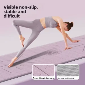 SENTI 6mm 8mm Exercise Anti Slip Waterproof OEM Eco Friendly Yoga Mat Thick Double Layer TPE with Carrying Strap Folding