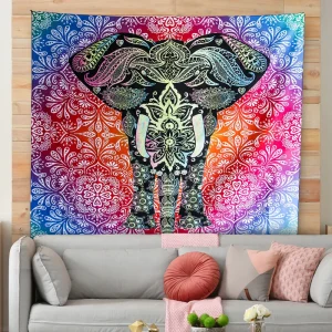 SINONARUI Dorm Decor in Bohemian Style Printed Mandala Wall Hanging Tapestry for Living Room 51″X59″