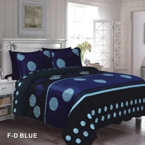 SMILING HOME 6 Pieces Quilted Coverlet Set Blue Full Queen Geometric Bed Spread Set Bedding Sets