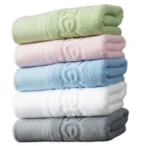 SPA Towel Set Dobby Style Jacquard logo Body Face Cloth Hand Towels 100% Cotton