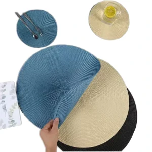 STARUNK Modern Luxury Washable Non Slip Placemats Round PP Material Durable Table Place Mat