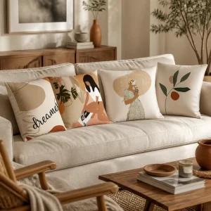Sage Green Abstract Throw Pillow Cover Soft Polyester Boho Botanical Monstera Leaf Cushion Case Accent Shell for Sofa
