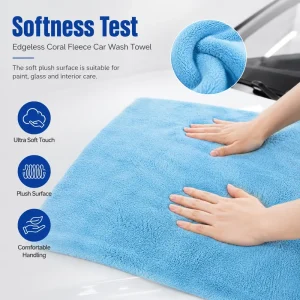 Sample Available 40x40cm 400-800GSM Edgeless Coral Fleece Microfiber Towel No Lint Waxing Cloth for Car Care