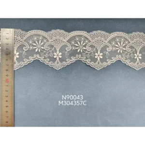 Sample Available Girls Sheer Embroidered Narrow Stripe Knitted Polyester Cloth Customizable Sleepwear Curtain Accessories Stock