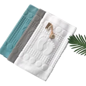 Sample Available Washable Bathtub Shower Sink Little Food Jacquard Towel Mats Non Slip Floor 100% Cotton Bath Mat Towels