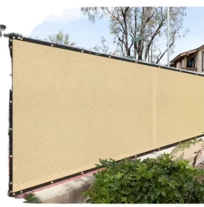 Sand Beige Color Custom Hanging Screen Garden Fence Canvas Mesh Tarps Industrial Fabric Product