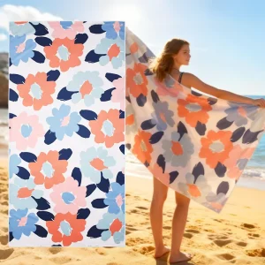 Sand Free Beach Towel 90 X 180cm Custom Print Microfiber Suede Quick Dry Beach Towel