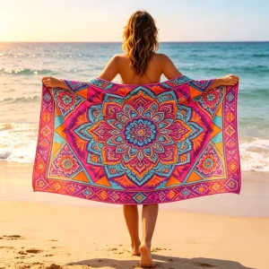 Sand Free Quick Dry 70x140cm Thin Lightweight Sublimation Printed Microfiber Travel Swim Gym Personalized Custom Beach Towel