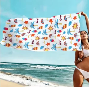 Sand Free Quick Dry Super Absorbent Ultra Thin Lightweight Microfiber Large Beach Towel for Travel Vacation Swimming Outdoor