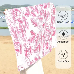 Sand free Beach Towel Super Absorbent Comfortable Pattern Printed Recycled Microfiber Beach Towel