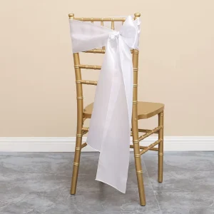 Satin Brown Chair Slipcovers Bows Sashes Thanksgiving Autumn Wedding Birthday Party Decorations Folding Chairs Enhancements