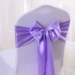 Satin Chair Sashes Bows for Wedding Reception Universal Chair Cover Back Tie Supplies for Banquet Party Hotel Event Decoration
