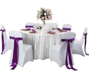 Satin Chair Sashes Ties Decoration Chair Bows Elastic Stretch Event Party Wedding Banquet Spandex Chair Covers
