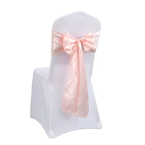 Satin Chair Sashes with Bows for Wedding Banquet Home Decor 100% Polyester Multiple Colors 17x275cm