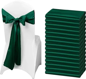 Satin Elastic Chair Sash Silk Bows for Wedding Reception, Wedding Ties Chair Cover Sashes for Folding Chairs
