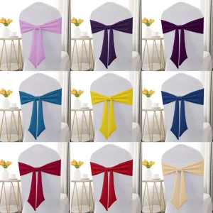 Satin Fabric Custom Sashes Chair Cover Wedding Meeting Home Decoration Ribbons for Wedding Chairs Decor