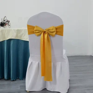 Satin Festival Wedding Party Banquet Decoration Shiny Satin Chair Sash Wedding Reception Hotel Event Banquet