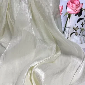 Satin Organza Fabric Shiny Silk Wrinkled Fabric Water Ripple Glitter Crepe and Ice Flower Organza